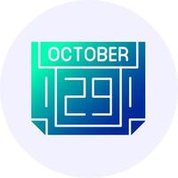 29 October Icon Minimal Gradient Style vector