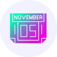 5 November Icon Minimal Gradient Style vector