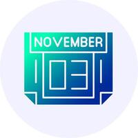 3 November Icon Minimal Gradient Style vector