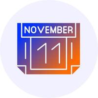 11 November Icon Minimal Gradient Style vector