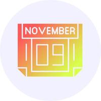 9 November Icon Minimal Gradient Style vector