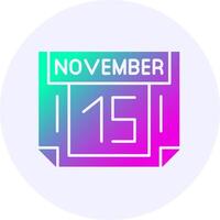 15 November Icon Minimal Gradient Style vector