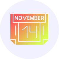 14 November Icon Minimal Gradient Style vector