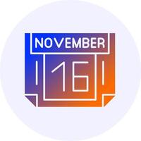 16 November Icon Minimal Gradient Style vector