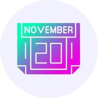 20 November Icon Minimal Gradient Style vector