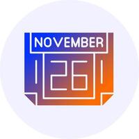 26 November Icon Minimal Gradient Style vector