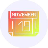 19 November Icon Minimal Gradient Style vector