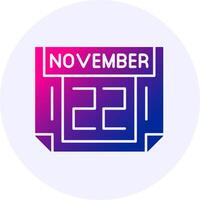22 November Icon Minimal Gradient Style vector