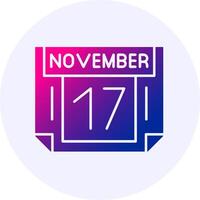 17 November Icon Minimal Gradient Style vector