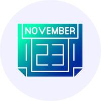 23 November Icon Minimal Gradient Style vector