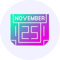 25 November Icon Minimal Gradient Style vector