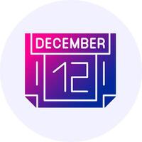 12 December Icon Minimal Gradient Style vector