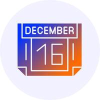 16 December Icon Minimal Gradient Style vector