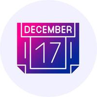17 December Icon Minimal Gradient Style vector
