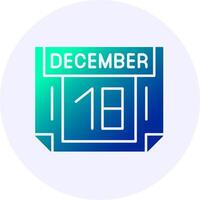 18 December Icon Minimal Gradient Style vector