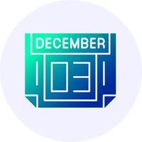 3 December Icon Minimal Gradient Style vector