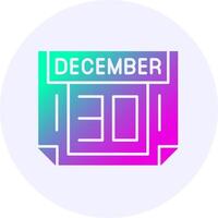 30 December Icon Minimal Gradient Style vector