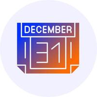 31 December Icon Minimal Gradient Style vector