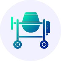 Cement Mixer Icon Minimal Gradient Style vector
