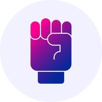 Raising Fist Icon Minimal Gradient Style vector
