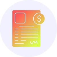 Employment Contract Icon Minimal Gradient Style vector