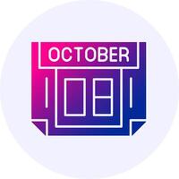 8 October Icon Minimal Gradient Style vector