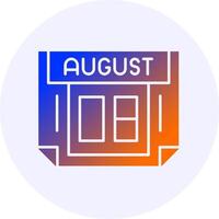 8 August Icon Minimal Gradient Style vector