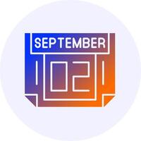 2 September Icon Minimal Gradient Style vector