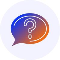 Question mark Icon Minimal Gradient Style vector