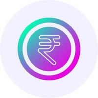 Indian Rupee Sign Icon Minimal Gradient Style vector