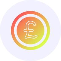 British Pound Sterling Sign Icon Minimal Gradient Style vector