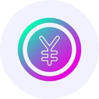 Japanese Yen Sign Icon Minimal Gradient Style vector