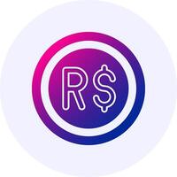 Brazilian Real Sign Icon Minimal Gradient Style vector
