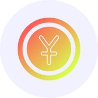 Chinese Yuan Sign Icon Minimal Gradient Style vector