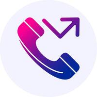 Missed call Icon Minimal Gradient Style vector