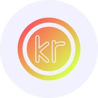 Norwegian Krone Sign Icon Minimal Gradient Style vector