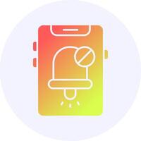 Notifications off Icon Minimal Gradient Style vector