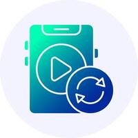 Auto rotate Icon Minimal Gradient Style vector