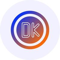 Danish Krone Sign Icon Minimal Gradient Style vector