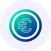 Euro Coin Sign Icon Gradient Style vector