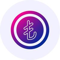 Turkish Lira Sign Icon Minimal Gradient Style vector