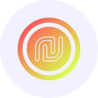Israeli Shekel Sign Icon Minimal Gradient Style vector