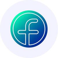 Facebook Icon Minimal Gradient Style vector
