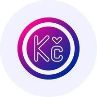 Czech Koruna Sign Icon Minimal Gradient Style vector