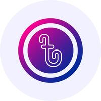 Bangladesh Currency Sign Icon Minimal Gradient Style vector