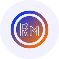 Malaysia Ringgit Sign Icon Minimal Gradient Style vector