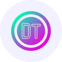 Tunisian Dinar Sign Icon Minimal Gradient Style vector