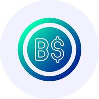 Brunei Dollar Sign Icon Minimal Gradient Style vector