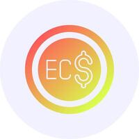 East Caribbean Dollar Sign Icon Minimal Gradient Style vector
