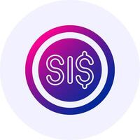 Solomon Islands Dollar Sign Icon Minimal Gradient Style vector